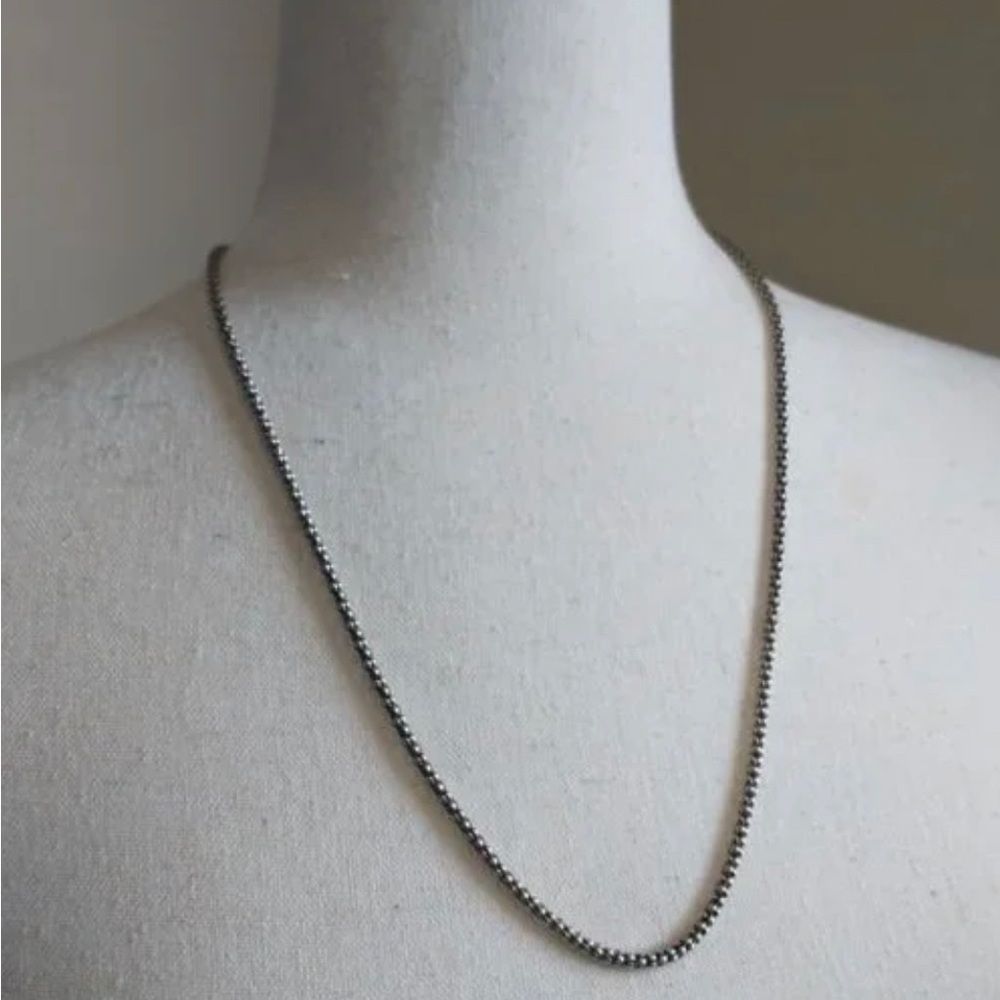 Classic Men’s Silver Bead Chain Necklace
